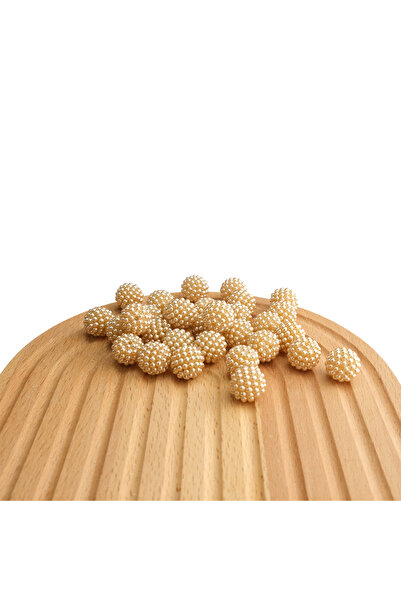 Prestij Boncuk 14 ملم لؤلؤ التوت الأسود بيج 500 جرام خرز التوت الأسود