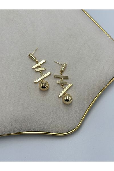MyladyAccessoriess Steel Earrings with Hanging Ball Detail