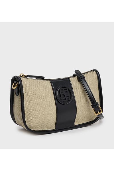 BCBG Khaki Logo Detail Shoulder Bag