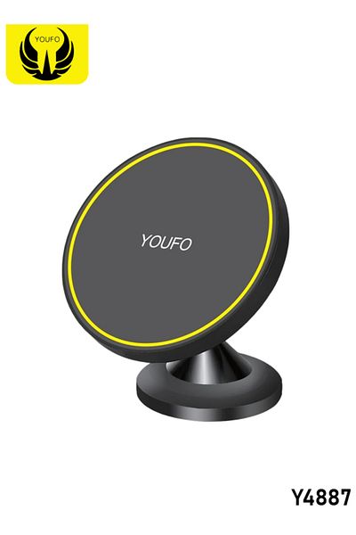 Youfo Universal Magnetic Phone Holder with 360° Rotation, Dashboard Mount, MagSafe Support -Y4887