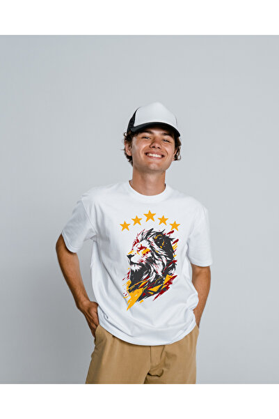 Oversize Lion Under The Stars Unisex Tişört