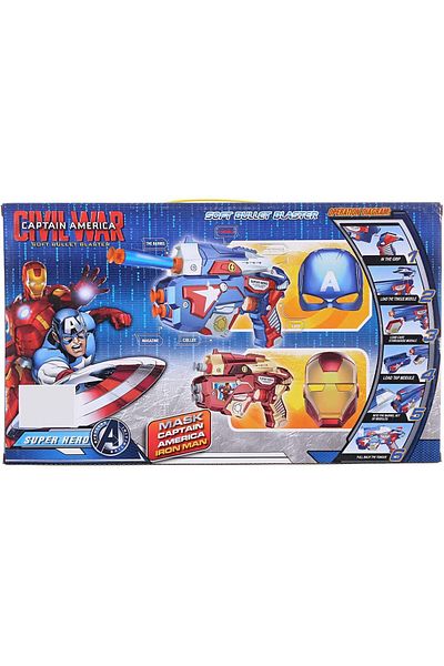 rexa Soft Bullet Blaster with Iron Man Mask for Boys – Includes 6 Foam Darts