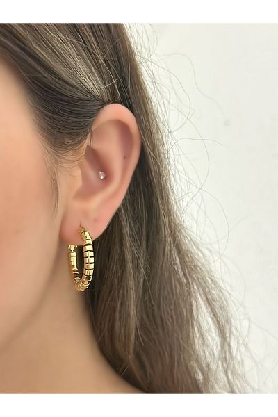 MyladyAccessoriess Cut Plate Hoop Earrings (Steel)