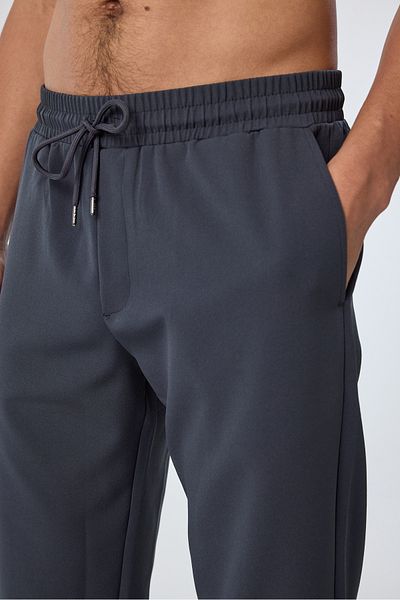 bilcee Men's Anthracite Technical Fabric Loose Casual Pants 4593