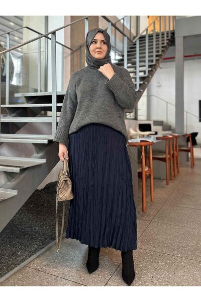 Berika YILDIRIM KIRIŞIK ETEK LACİVERT