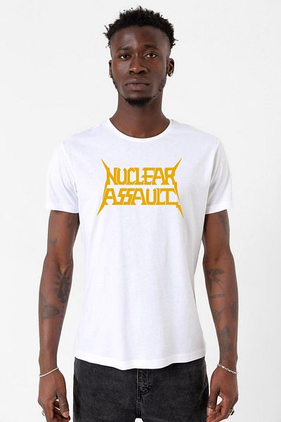 Tshirthane Nuclear Assault Lettern White Men's Cycling Tshirt