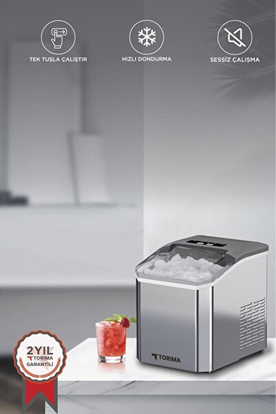 Torima YH16M Gümüş Portatif Taşınabilir Hızlı Buz Yapma Makinası