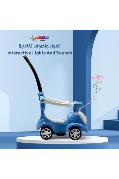 ALBADER 3-In-1 Push Car - Push Pedal Safe Push Car With Hansbar, Durable Ride-On Toy
