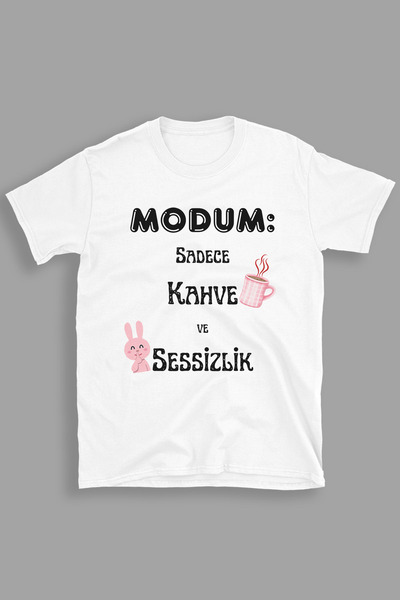 giftkonsept تي شيرت Modum Just Coffee And Silence هدية مضحكة مصنوع من القطن ب...