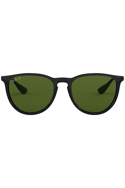 Ray-Ban Ray-Ban Erika RB4171 601/2P – Ochelari de soare polarizați, Negru Mat, Lentile Verde G-15, Mărime 54