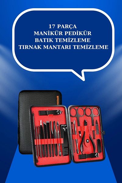 gizmurstore 17 Pieces Hand Foot Care Set Nail Cleaning Manicure Pedicure Tweezer Rasp Nail Clipper