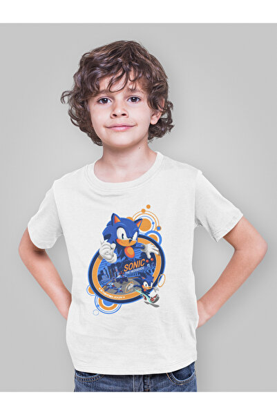 SEVBANO تي شيرت للأطفال مطبوع عليه شخصية سونيك ذا هيدجهاج للجنسين (1-12 سنة)