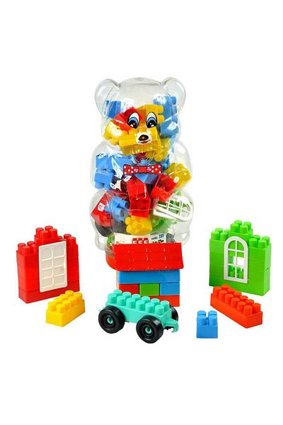 Kelebek Oyuncak Efe Teddy Bear Boxed Colorful Building Blocks 40 Pieces