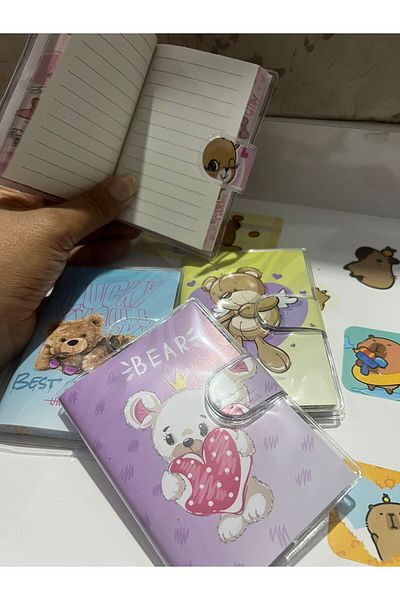 demirosa 4 Cute Cartoon Character Mini Notepads – School and Daily Use