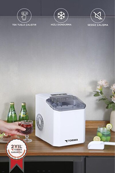 Torima Portatif Taşınabilir Hızlı Buz Yapma Makinesi YH16 Beyaz