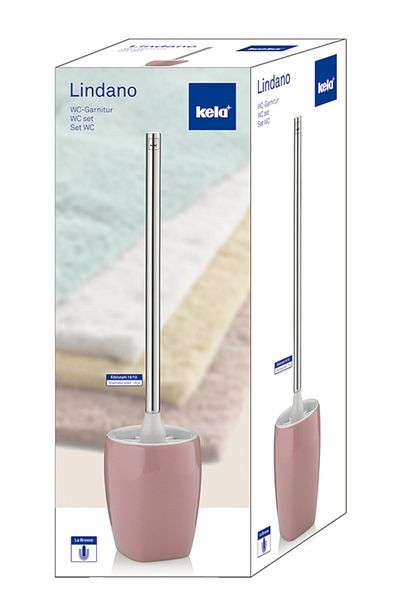 Kela Toilet brush LINDANO pink ceramic 45 cm