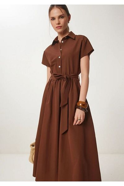 BUSEM Ls0000091 Bsm Waist Tie Shirt Detail Dress