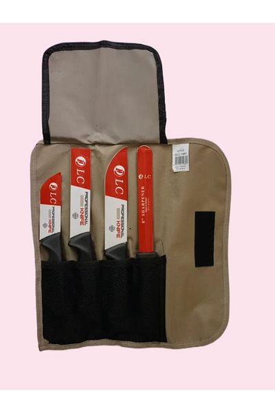 DLC Turkish Butcher Knife Set with 4-Piece File and Storage Bag
