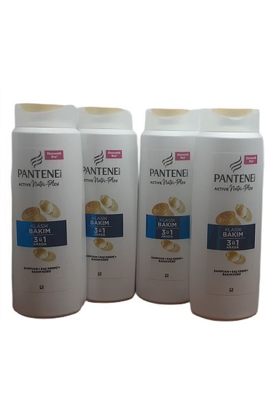 Pantene Classic Care 3 in 1 (Shampoo + Conditioner + Care Cure) 625 ml X 4 Pcs
