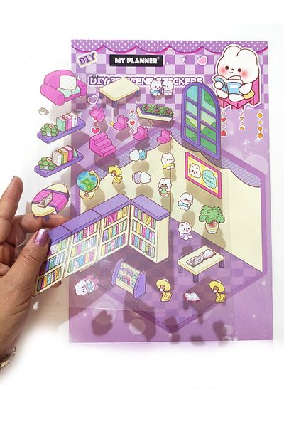 Limmy Library Isometric Sticker Making Set 3D Sticker Adhesive Sticker - Rabbit (No:01)