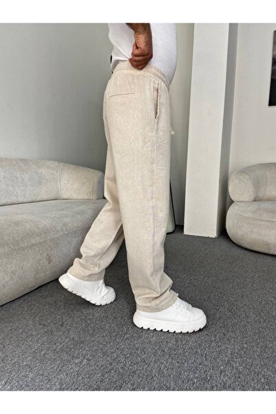 Thebomb Erkek Cotton Keten Bol Paça Pantolon Jogger Pnt2026