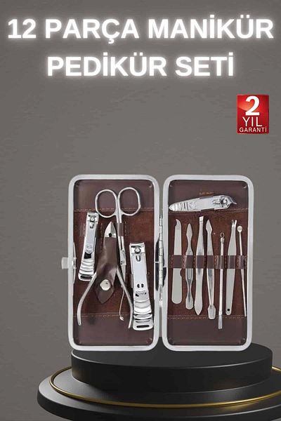 storeks 12 Pieces Stainless Steel Compact and Portable Manicure Scissors Nail Clippers