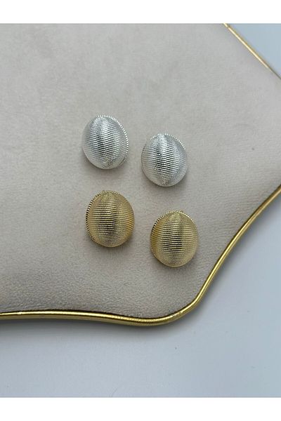 MyladyAccessoriess Ratchet Plate Round Steel Earrings Silver