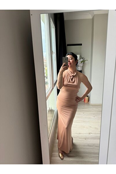 NİSSHABUTİK Sırt dekolteli modal kumas elbise