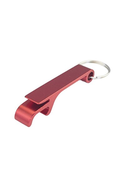 OEM Bottle opener keychain, aluminum, red
