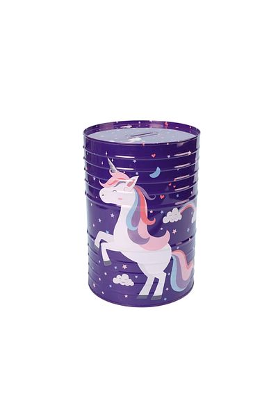rexa Children’s Metal Piggy Banks – Assorted Designs with Unicorn and Star Patterns