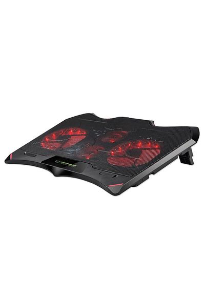 ESPERANZA Esperanza Buran Laptop Cooler, LED lighting, 4 fans, 2 USB ports, adjustable position, black