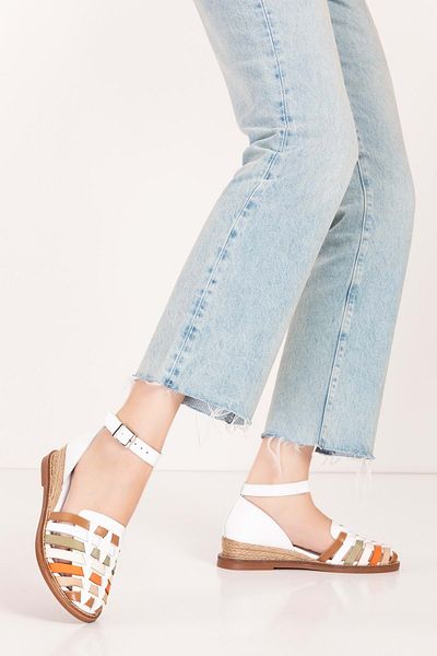 Gondol Women's Genuine Leather Hand Knitted Special Straw Wrapped Sandals Ell.7249