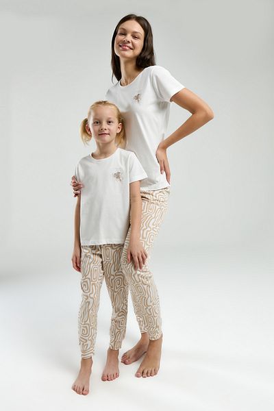 Arnetta Mother & Daughter Pajamas Set, (Sold Separately), 100% Cotton, Short Sleeve, Round Neck, Pocket