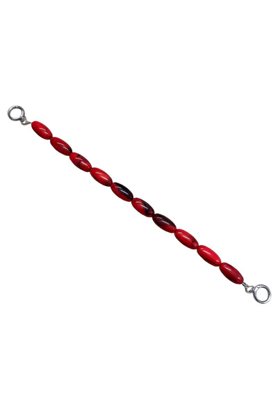 EleganTShoP Ακρυλική επίπεδη στρογγυλή λαβή τσάντας με χάντρες 48 εκ. AC17