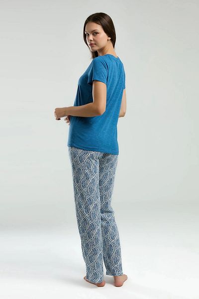 Arnetta Viscose Blended, V-Neck, Short Sleeve, Pocket, Women's Pajama Set