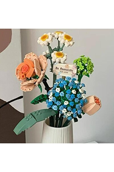 Loz blok Çiçek Buketi Yapım Seti 680 Parça - Papatya/Ortanca/Gül/Gül Goncası Set