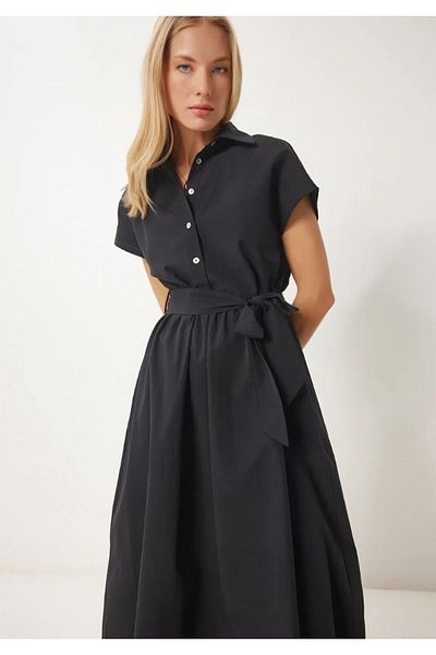 BUSEM Ls0000091 Bsm Waist Tie Shirt Detail Dress