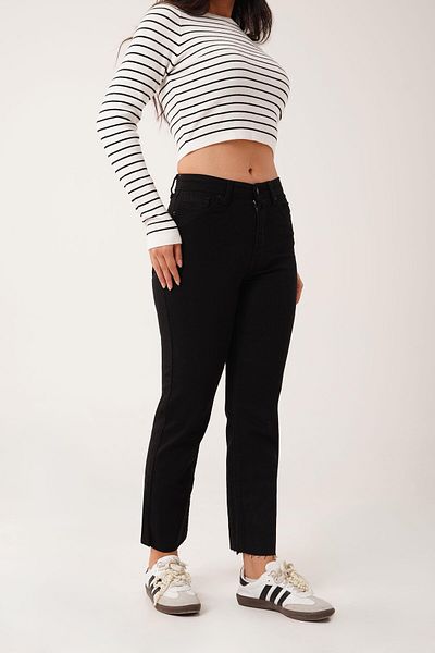 Hipo Trend Seamless Leg Black Mom Jean