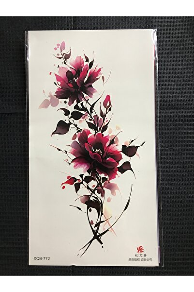 Tattoo Geçici Dövme-Çok Renkli Çicek Desenli Büyük Boy