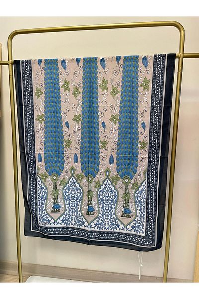 MENESSA Cotton Voile Garden Pattern Shawl
