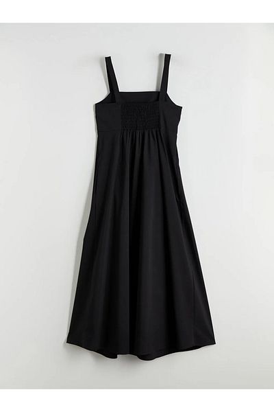 LC Waikiki Lcw Vision Black Square Neck Poplin Dress