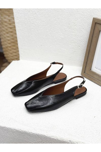 NUR KARACA 25Y2762 Cut Nose Open Back Ballet Shoes for Women