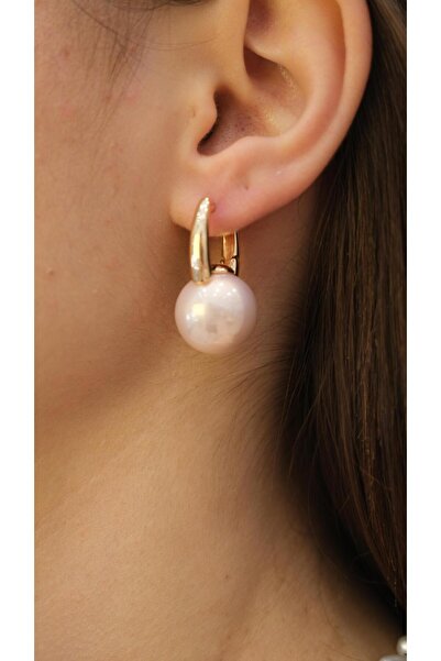 Jerie Gold Detay Topçuk İnci Küpe