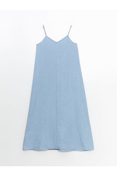 LC Waikiki V-Neck Strappy Jean Dress