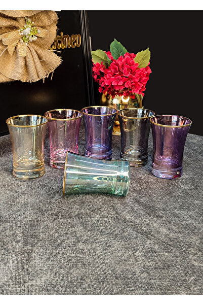 SEÇKİNEV Six Colors Real Gilded Azur Water Cup 210Cc