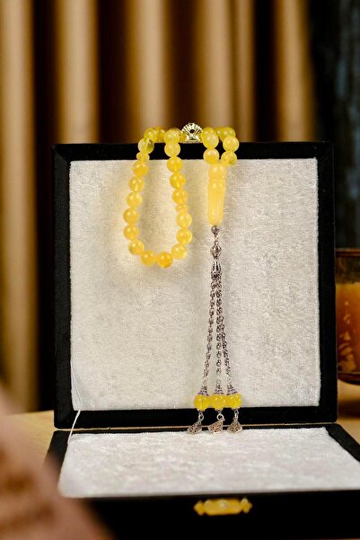 dergah tesbih سبحة من العقيق الأصلي بتصميم فضي فاخر (عنبر)، (سبحة قطرة عنبر)