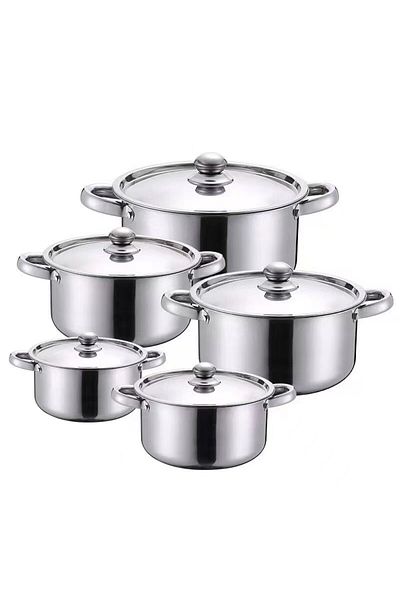 Bright Home 10 Pcs Tri-ply Stainless Steel Cookware Set