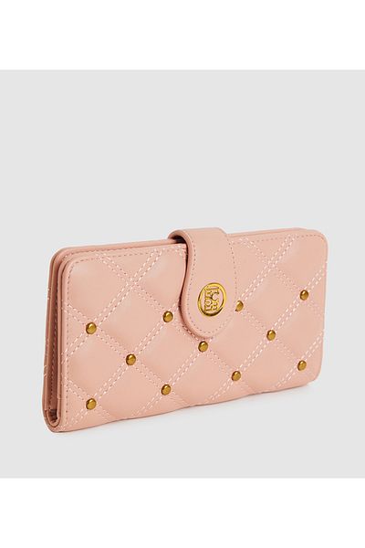BCBG Light Pink Quilted Long Wallet