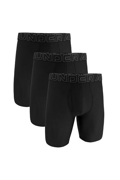Under Armour Herren Lange Boxershorts, 3er Pack - Performance Tech Mesh Long Boxer - Solid 9", Stret