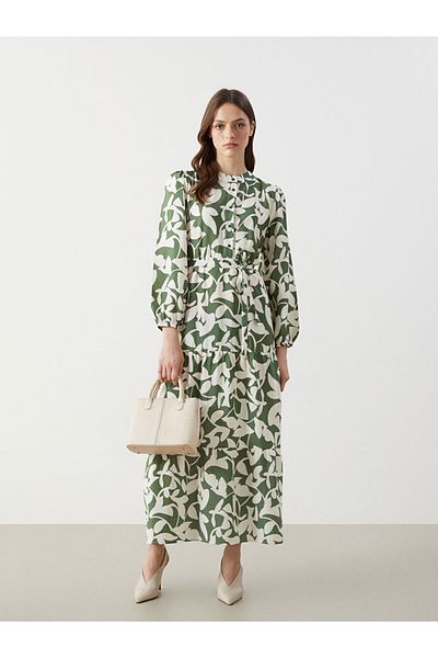 LC Waikiki New Season Hakim Collar Patterned Women's Dress - S5G109Z8
